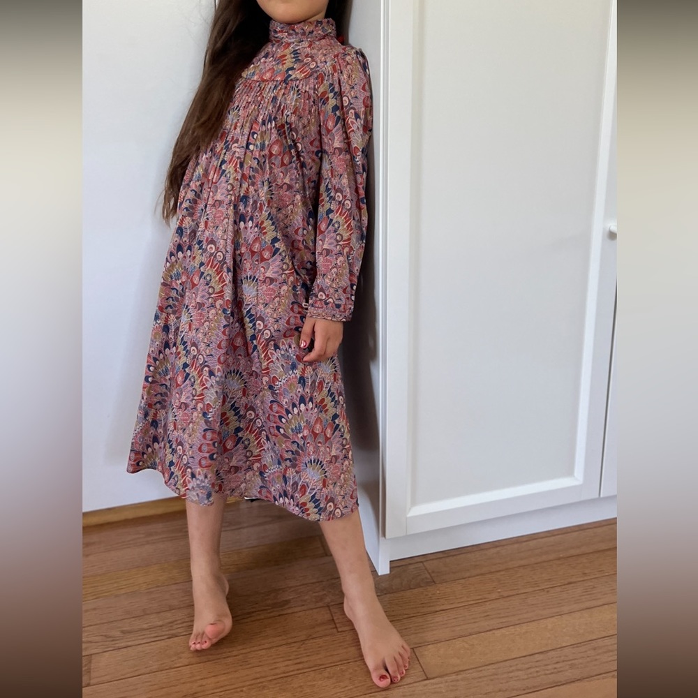 Tia Cibani dress - beautiful folded pattern, paisley, girls dress